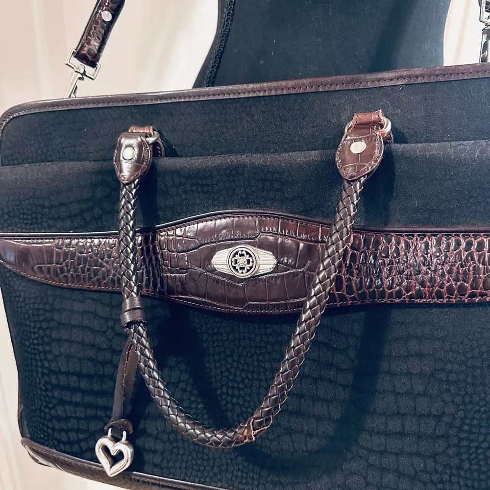 BRIGHTON ❤️ MARTHA BLACK /CHOC CROC BRIEFCASE/Laptop Bag - Picture 9 of 11